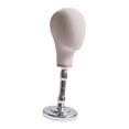 thumbnail image 6 of FITYLE Mannequin Head Model Display Holder Sturdy Display Hair Hats Hairpieces Hat Display Head Hat Rack for Headset Glasses Hat Beige w argent base, 6 of 10