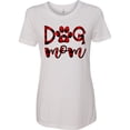 thumbnail image 3 of Inktastic Dog Mom with Paw Print in Plaid Women's T-Shirt, 3 of 5