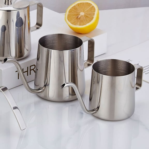 304 Stainless Steel Gooseneck Pour Over Kettle with Heat Handle for Coffee Tea Brewing stainless steel Travel Outdoor 304 Comfortable Grip