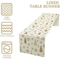 thumbnail image 4 of Merry Christmas Tree Table Runner, Golden Snowflake Winter Seasonal Holiday Decor for Indoor Outdoor Dining Table Decorations 13x70in, 4 of 5