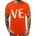 thumbnail image 5 of Orange Womens Fashion Tops, Short Sleeve Vintage Tees for Women, Valentine's Day Polyester Women'S Blouses, Men And Women With Valentine's Day Love Printed Couple T Shirt Top, 5 of 7