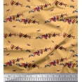 thumbnail image 1 of Soimoi Crepe Silk Fabric Colorful Bird Print Fabric by the Yard 42 Inch Wide, 1 of 3