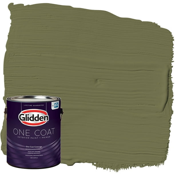 Glidden One Coat Exterior Paint and Primer, Gratefully Grass / Green