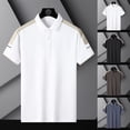 thumbnail image 4 of Mens Splicing Short Sleeve Shirt Casual Slim Business Office Muscle Blouse Tops, 4 of 10