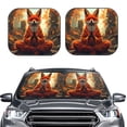 thumbnail image 2 of Naloa Maple Leaf Meditating Fox Print 2-Piece Windshield Sunshade,Foldable Car Front Window Sun Shades,for Most Sedans SUV Truck-Large, 2 of 6