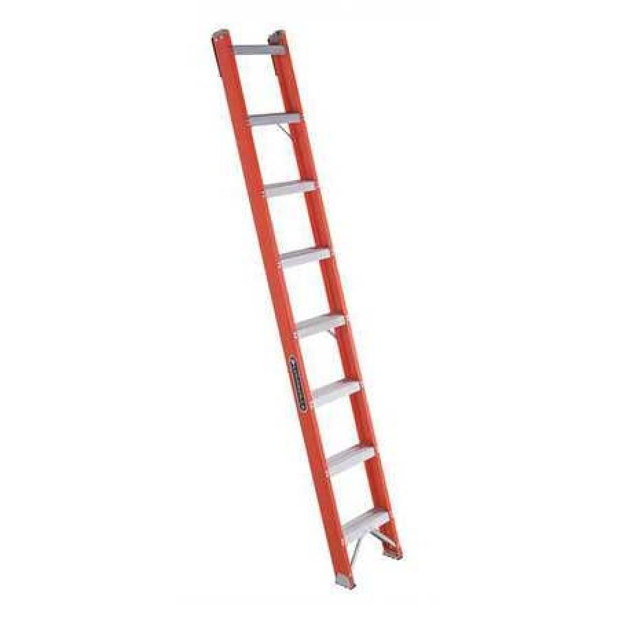 LOUISVILLE FH1008 Straight Ladder, 8 ft. , Fiberglass, Natural