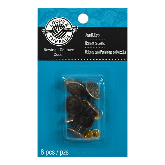 12 Packs: 6 ct. (72 total) Silver Filigree Jean Buttons by Loops & Threads™