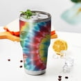 thumbnail image 3 of 30oz Colorful Tie Dye Pattern Tumblers Stainless Steel Tumbler with Lid and Straw,Vacuum Insulated Double Wall Travel Tumbler Cups Mug with Cleaning Brush for Coffee,Tea, 3 of 7