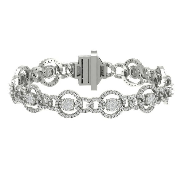 ARAIYA JEWELRY Sterling Silver Diamond Link Bracelet (3 1/2 Cttw, I-J/ I2-I3), 7"