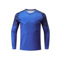 thumbnail image 2 of Manyakai Men Soccer Jersey Uniform Long Sleeve Goalkeeper Football Training Top Padded T-shirts Blue M, 2 of 4