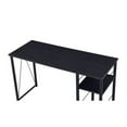thumbnail image 3 of Writing Desk with 2 Tier Side Shelves and Tubular Metal Legs Black - Saltoro Sherpi, 3 of 5