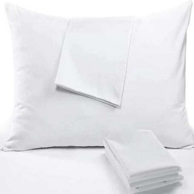 Protectores de almohada de lujo, 2 piezas, 50 x 70 cm, diseño inspirado en la alta densidad de hilos, fundas de almohada impermeables y transpirables (blanco)