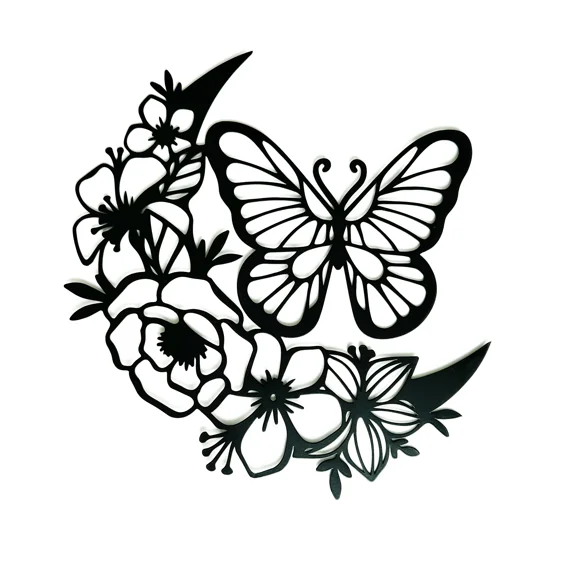 Butterfly Flower Metal Wall Art Decoration for Home, Living Room, Bedroom,Decor, Birthday, Housewarming Gifts