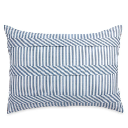The Pioneer Woman Ticking Stripe Sham Set, Standard, Chambray Blue
