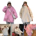 thumbnail image 2 of Women's 2023 Fall Winter Fleece Jackets Full Zipper Long Sleeve Jackets Casual Soft Fuzzy Shaggy Coats Jacket Outerwear White XXXL, 2 of 5