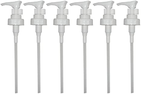 White Dispenser Pumps for Soap and Lotion, 28/400, 1CC (Pack of 6)
