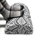 thumbnail image 3 of Mexican Print Foot Rest, Vintage Style Aztec Inspired Monochrome Triangles Rhythmic Motif, Non-Slip Backing Ergonomic Memory Foam Leg Support for Office, Charcoal Grey and White, by Ambesonne, 3 of 5