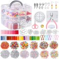 thumbnail image 1 of Kit de pulsera de amistad de 12 estilos con cuentas de cadena y letras Afortunado Sencillez, 1 of 5