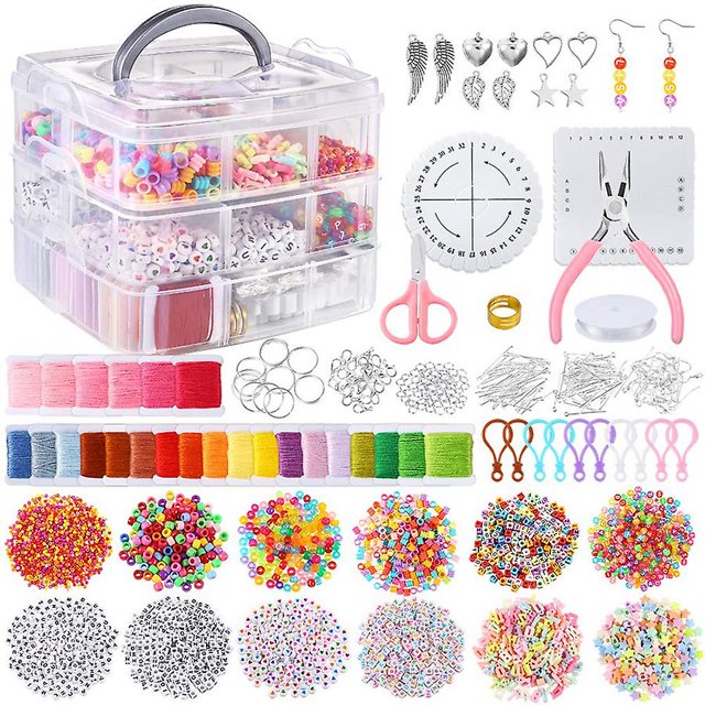 Kit de pulsera de amistad de 12 estilos con cuentas de cadena y letras Afortunado Sencillez