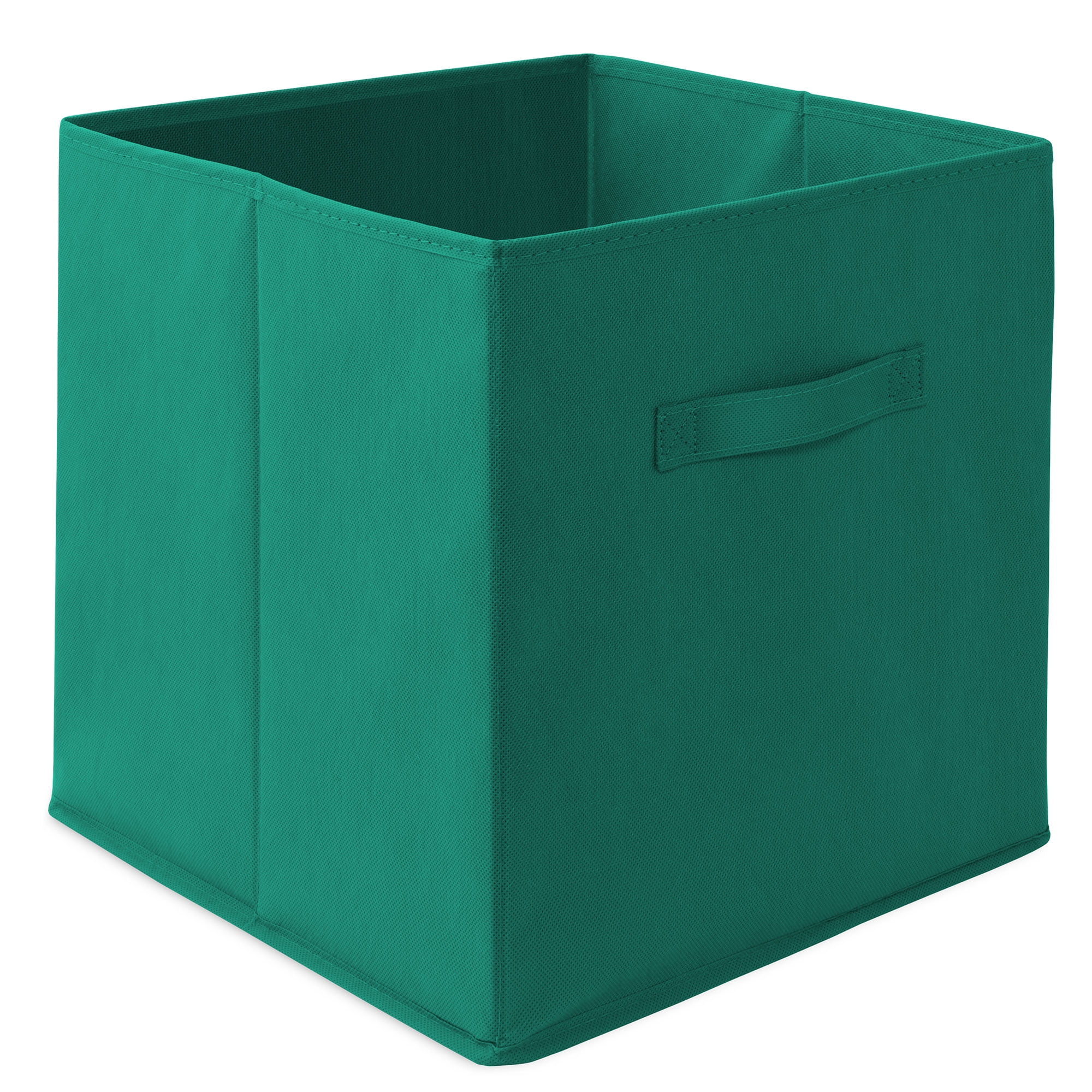 Casafield Set of 12 Fabric Storage Cube Bins, Teal Green - 13" Collapsible Foldable Cloth Baskets for Shelves and Cubby Organizers