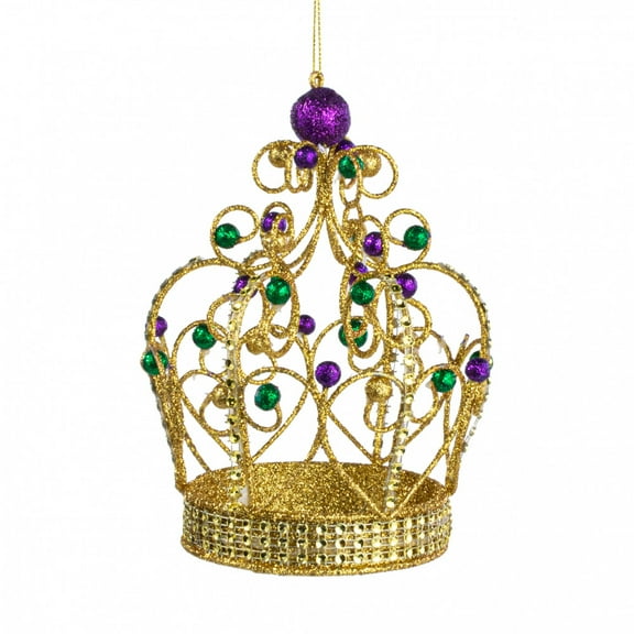 Mardi gras Gold Crown Tree NOLA, New Orleans Ornament Christmas Holiday Bourbon st French Quarter 504 NOLA Garland Wreath Decoration Mini Tree Topper
