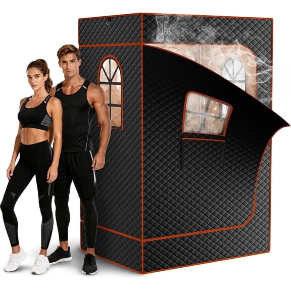 MOPHOTO Infrared Sauna Box,Portable Sauna for Home,Upgraded Personal Steam Saunas with 3L Steamer,Folding Chair,Extra Large Size,Foldable Home Sauna Tent for Relaxation Spa