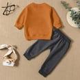 thumbnail image 6 of HCNTES Toddler Baby Girl Clothes 6 12 18 24 Months Fall Outfits Long Sleeves Sweatshirt Pants Set 1-5T(3-6 Months,S824-Brown), 6 of 8