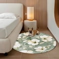 thumbnail image 2 of Vintage Blooming Round Area&nbsp;Rug 5ft White Floral Watercolor Sage Green Oil Paint Non-Slip&nbsp;Washable Circle Rugs Soft Felt Indoor Floor Mat for Bedroom Kitchen Living Room Bathroom, 2 of 9