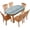 Blue Wood Grain, variant on Elastic Edge Polyester Fitted Table Cover, Mountain Forest Tree Table Cover, for Indoor Outdoor Party Dinner Patio, Fits for 48 x 68 Oval Table