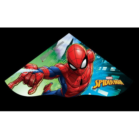 X Kites SkyDelta 52 Spiderman Kite, Ready to Fly with Handle and Line, Fiberglass Frame