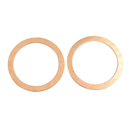 

2 Pcs Copper Tone Washers Sealing Rings Holder 40mm Inner Diameter for Car