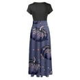 thumbnail image 5 of TIMIFIS Robe Longue Maxi d'Halloween pour Femmes Manches Courtes Col Rond Taille Haute Robe Longue Fluide Tendance Graphique Fête Automne/hiver, 5 of 5
