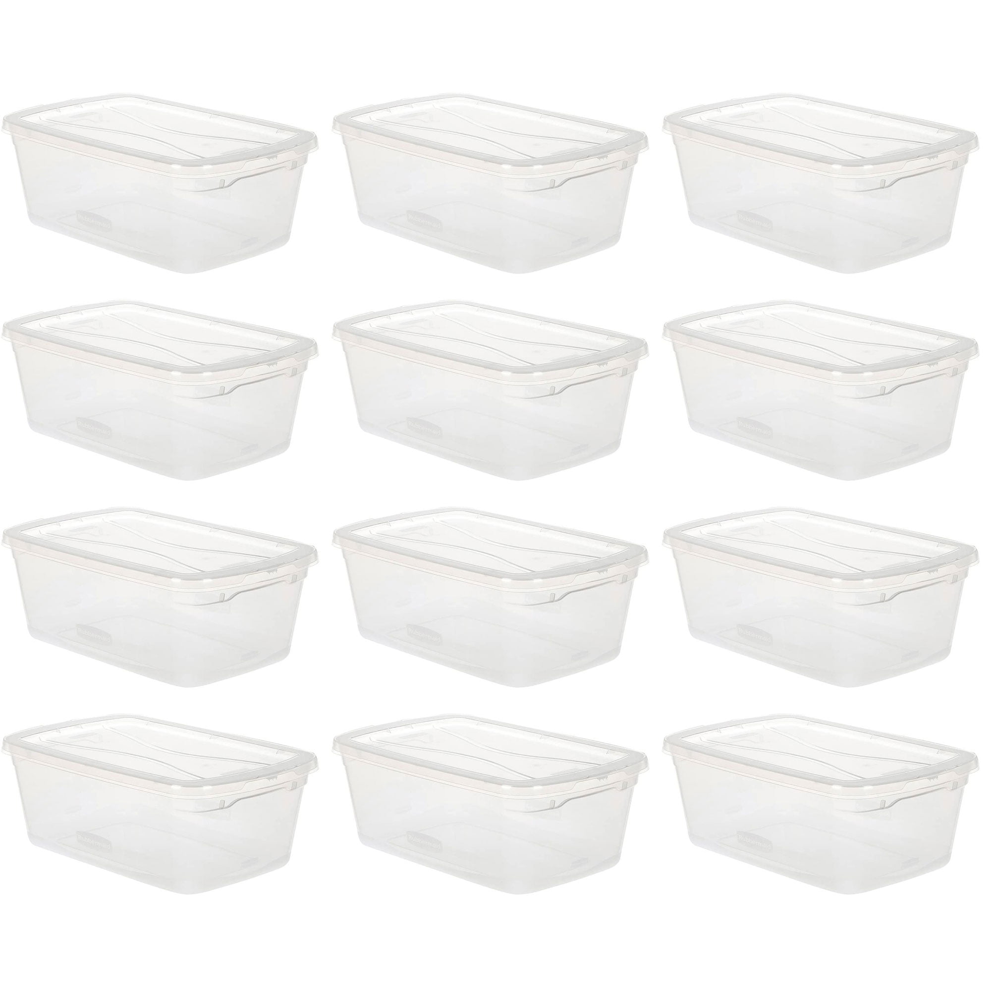 6 Pack 6 Quart Clear Storage Bins Plastic Storage Boxes Organizer Tub Containers 