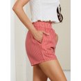 thumbnail image 6 of Argulvti Women's Polyester Loose Shorts Stripe High Elastic Waist Short Pants Summer Casual Shorts, 6 of 7