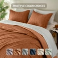 thumbnail image 5 of Regency Heights Queen Size Comforter Set, 7-Piece Reversible Bed in a Bag with Sheets, Burnt Orange, 5 of 10