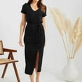 thumbnail image 2 of Sngxgn Women's Fall Dresses Long Sleeve Square Neck Casual Pleated Tiered Swing Maxi Dress(Black,M), 2 of 7