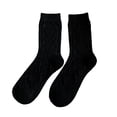 thumbnail image 5 of Eoperou 1 Pair Women Socks Thick High Elasticity Rhombus Texture Middle Tube Breathable Keep Warm Solid Color Autumn Winter Ladies Thermal Long Socks for Daily Wear, 5 of 8