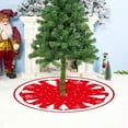 thumbnail image 4 of B 90Cm Christmas Tree Skirt Polyester Fabric Red Gold Snowflake Star Print For Tree Base Durable Easy To Clean, 4 of 7
