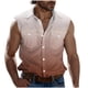 thumbnail image 2 of Camiseta sin mangas con cuello vuelto para hombre, estilo informal, a la moda, con estampado degradado, cuello vuelto, sin mangas, bolsillos, deportiva, de poliéster, 2 of 5