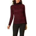 thumbnail image 1 of Hauts à Col Roulé à Manches Longues pour Femmes Extensibles Ajustés Noël Xmas Chemise de Fête L Rouge, 1 of 8