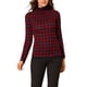 thumbnail image 1 of INSPIRE CHIC Camiseta de rayas de mujer de manga larga, casual, ajustada, de cuello alto, para primavera, otoño, fiesta de Navidad 2026 S Roja, 1 of 8