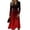 Deep Red, variant on Women's Fall Boho Maxi Dress Spring Fall Plus Size V Neck Flowy a Line Dress High Waist A-Line Swing Sundress