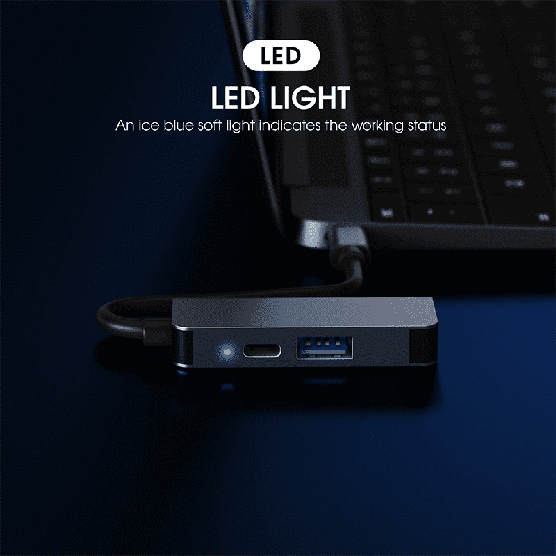 DOONJIEY 3 in 1 USB C Hub Type C to HDTV USB3.0 87W PD Ports Hub for Laptop Extender Adapter