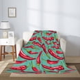 thumbnail image 2 of Throw Blanket for Couch Sofa and Bed, red Chili Super Soft Plush Throw Blanket, Fuzzy Cuteness Comfy Warm Washable Flannel Blanket & Throws for All Season 50"x40", 2 of 5