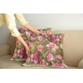 thumbnail image 2 of Ambesonne Shabby Flora Throw Pillow Cover 2 Pack, Retro Flora Romance, 18", Green Pink Pale Pink, 2 of 5