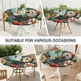 thumbnail image 7 of Pioneer Flower Floral Print Pattern Round Fitted Tablecloth with Elastic Edge,Dining Table Cover Waterproof,Outdoor Round Tablecloth for Camping,Dining,Indoor and Outdoor, 7 of 7