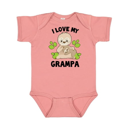 

Inktastic Cute Sloth I Love My Grampa with Green Leaves Gift Baby Boy or Baby Girl Bodysuit