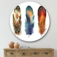 thumbnail image 2 of Designart 'Colourful Boho Art Feather Set IX' Bohemian & Eclectic Circle Metal Wall Art 29x29 - Disc of 29, 2 of 5