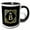 Black/White, variant on 3drose, Letter B- Image of Monogram with Crown and Blue Star- Not Metal Foil, 11oz Two-tone Black Mug
