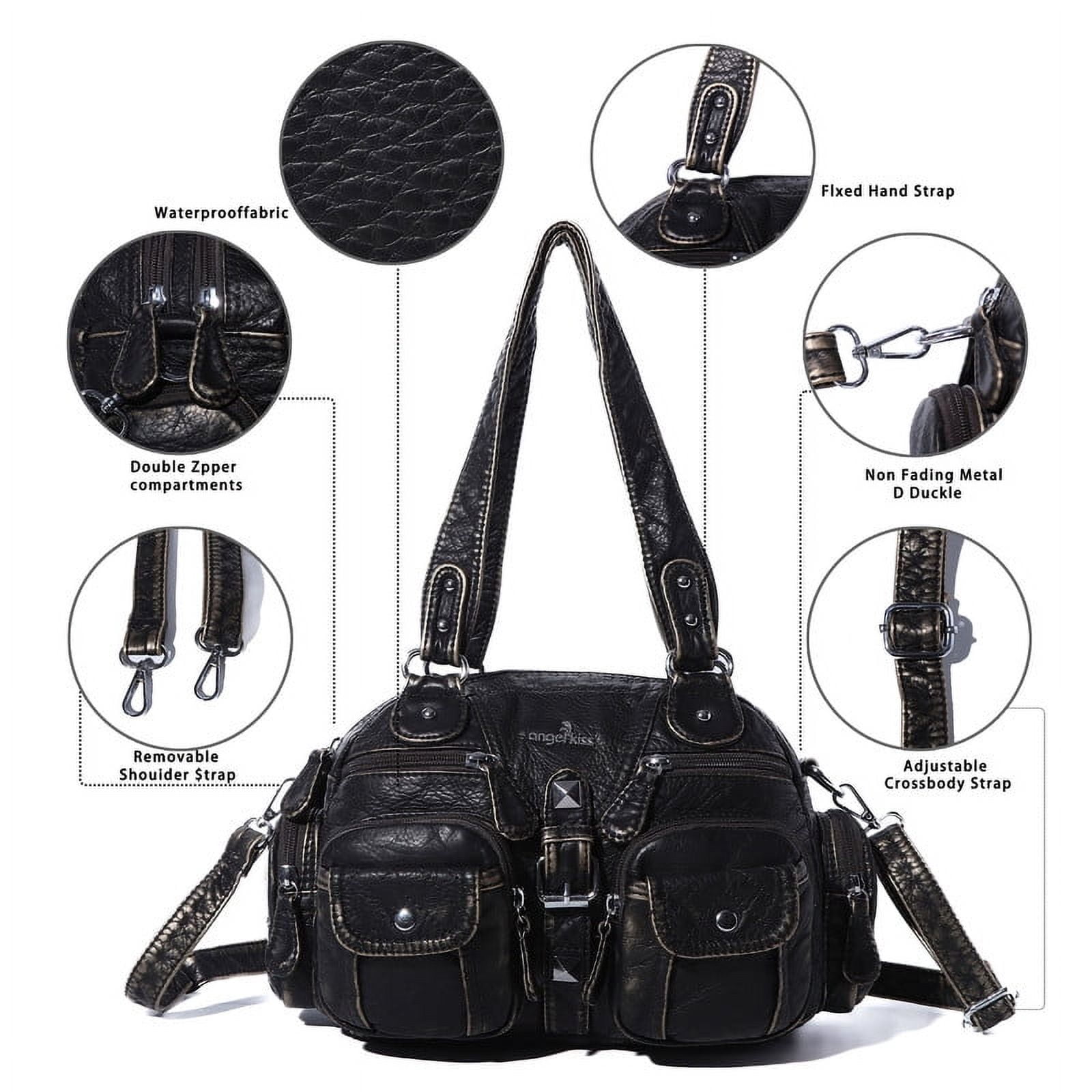 Angel Kiss Small Hobo Purses for Women Soft Vegan Leather Shoulder Bags with Crossbody Adjustable Strap